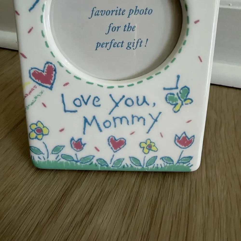 Vintage 90s Love You Mommy Photo Frame 2x3 Child’s Doodle Drawings